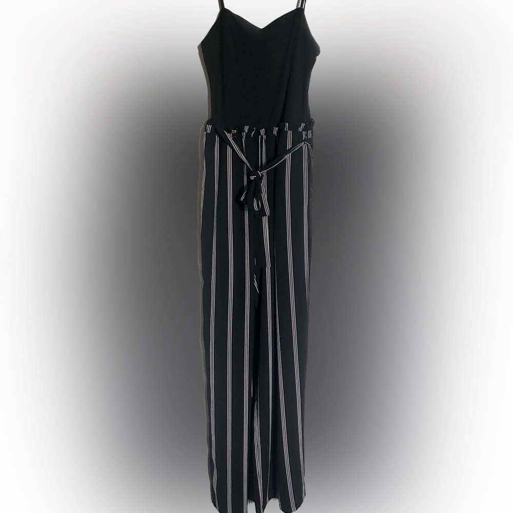 Honor and Rosie Sleeveless V-Neck Mix Stripe Tank Jumpsuit